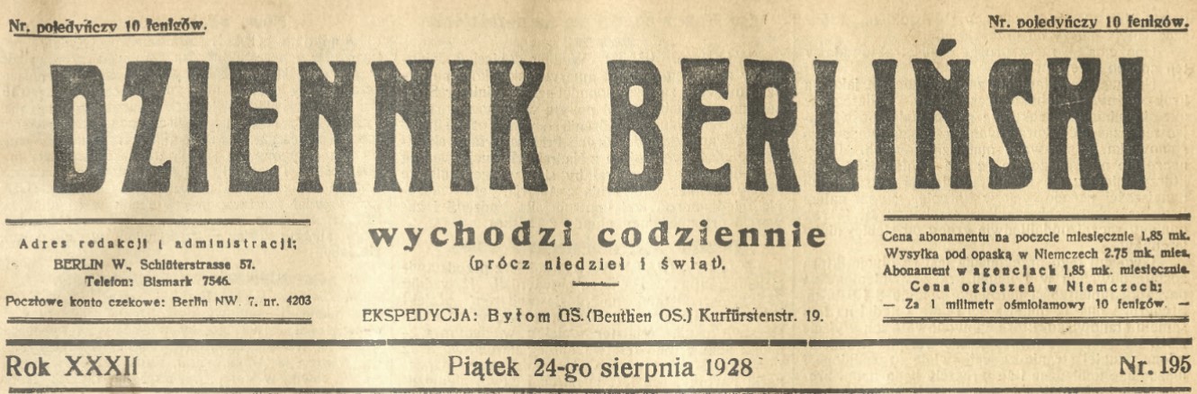 Wieści z Wielunia, jak donosił ówczesny Dziennik Berliński...
